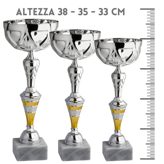 Tris di premiazioni personalizzate 38 - 35 - 33 cm | Cod. 11.551S-T