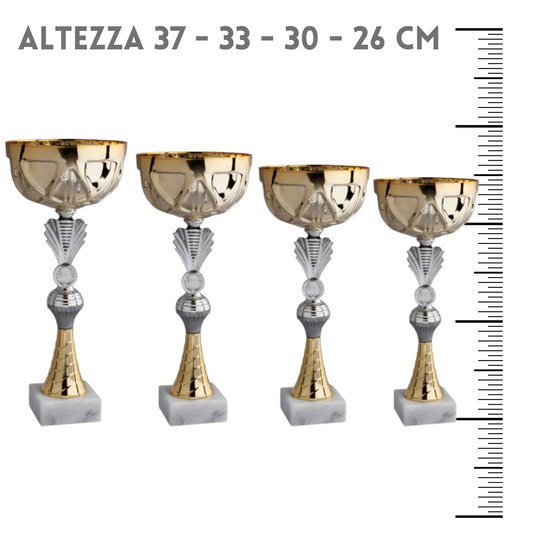 Set 4 premiazioni da 37 - 33 - 30 - 26 cm | Cod. 12.039G