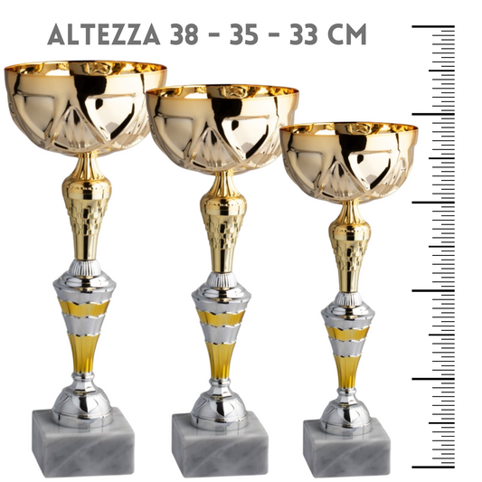 Tris di premiazioni personalizzate 38 - 35 - 33 cm | Cod. 11.551G-T