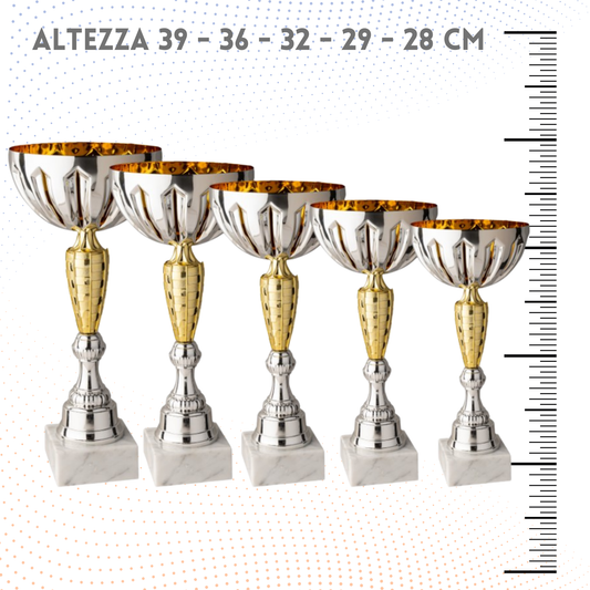 Tris di coppe personalizzate 39-36-32-29-28 cm | Cod. 10.019