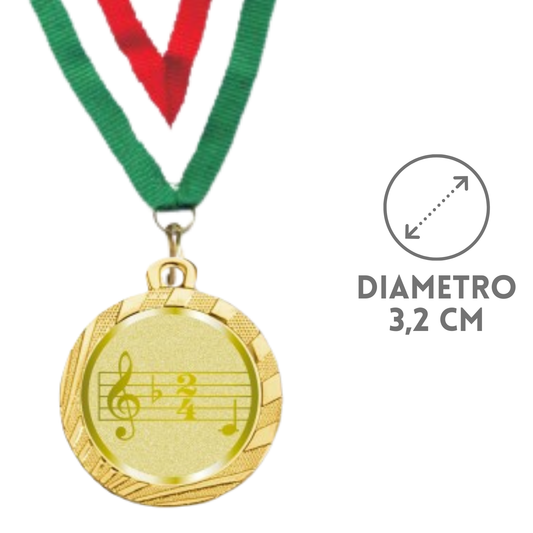 Medaglie Premio Musicale in stock personalizzate 32 mm oro | Cod. 23.001.1XL