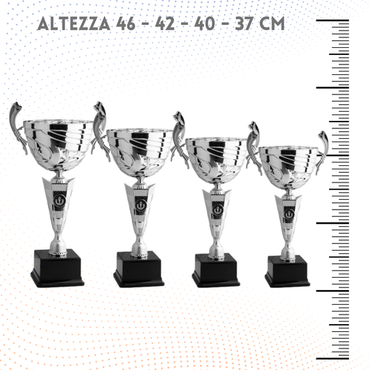 Set 4 Trofei con manici da 46-42-40-37 cm | Cod. 8.009