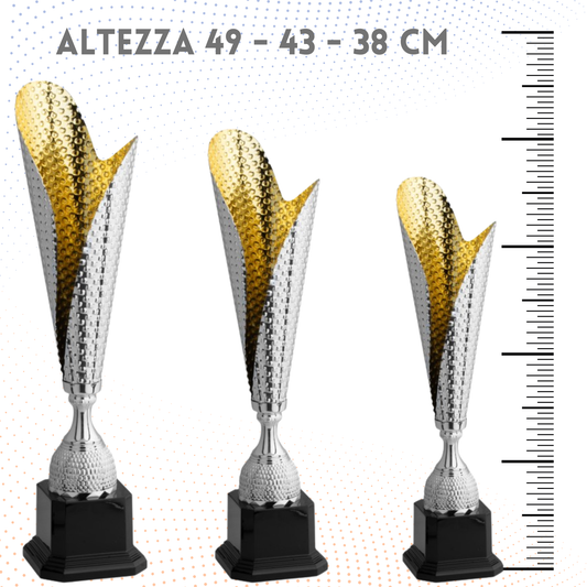 Tris di trofei personalizzati 49 - 43 - 38 cm | Cod. 4.559
