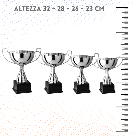 Set 4 Trofei con manici da 32-28-26-23 cm | Cod. 7.559