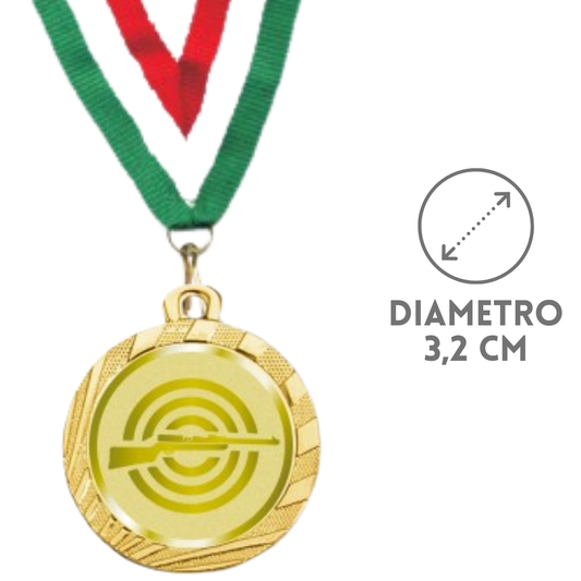 Medaglie Tiro a segno in stock personalizzate 32 mm oro | Cod. 23.001.1XC