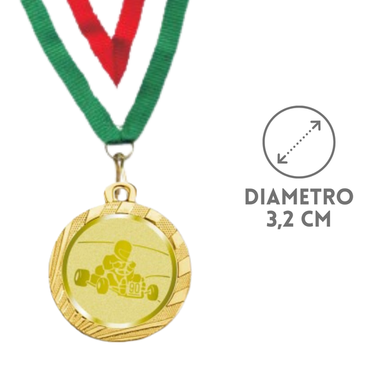 Medaglie Kart in stock personalizzate 32 mm oro | Cod. 23.001.1XB