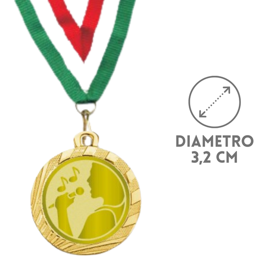 Medaglie gara canora in stock personalizzate 32 mm oro | Cod. 23.001.1XT