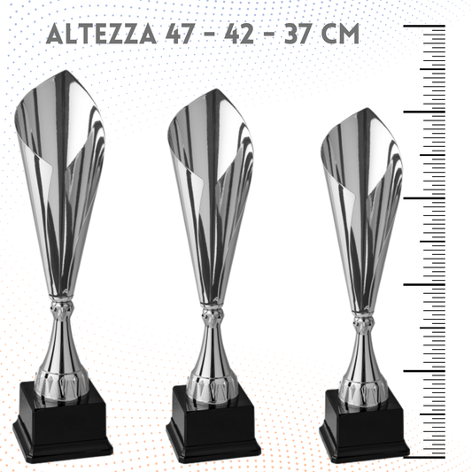 Tris di trofei personalizzati 47 - 42 - 37 cm | Cod. 4.459