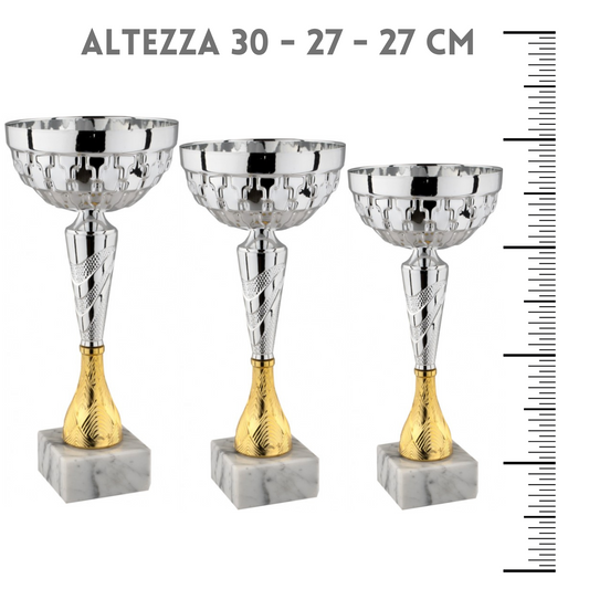 Tris di coppe trofeo personalizzate 13.5421