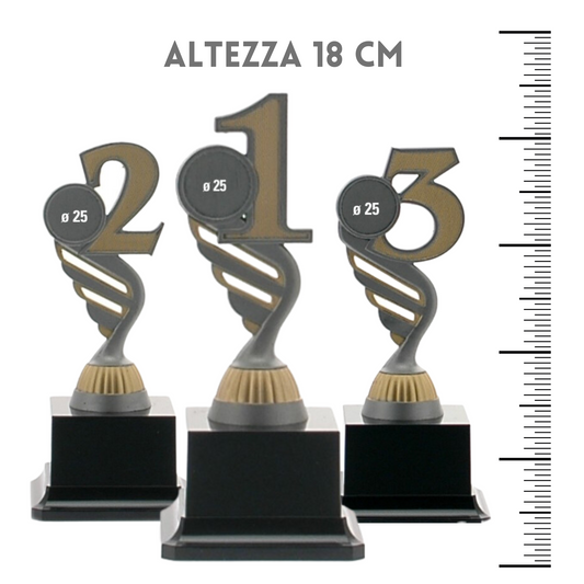 Tris di premiazioni sportive personalizzate