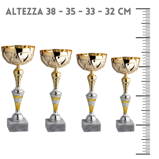 Set 4 premiazioni da 38 - 35 - 33 - 32 cm | Cod. 11.559G