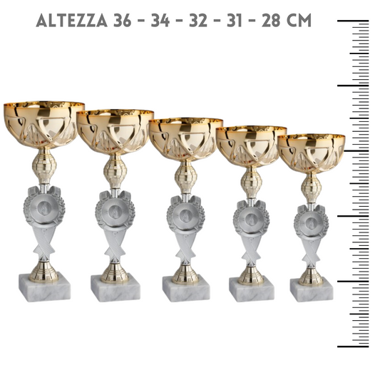Set 5 premiazioni da 36 - 34 - 32 - 31 - 28 cm | Cod. 12.009G