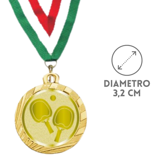 Medaglie Ping Pong in stock personalizzate 32 mm oro | Cod. 23.001.1XE