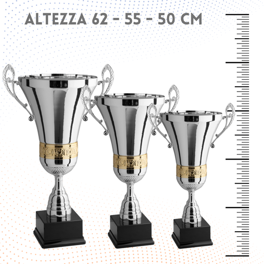 Tris di premiazioni personalizzate con manici 62 - 55 - 50 cm | Cod. 1.092-T