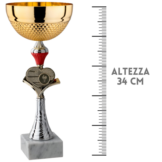Coppa da 34 cm in metallo con inserto vittoria | Cod. 11.853G