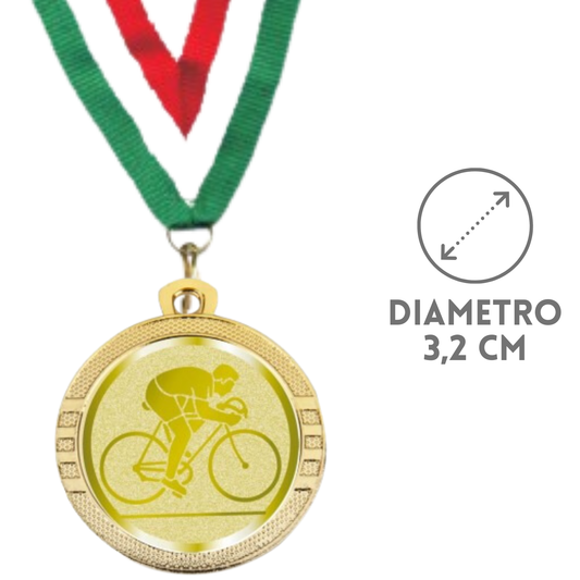 Medaglie Ciclismo in stock personalizzate 32 mm oro | Cod. 23.001.1CI