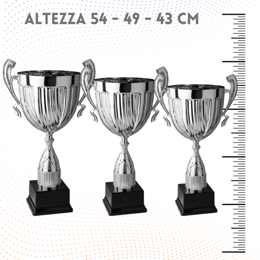 Tris di trofei personalizzati con manici 54 - 49 - 43 cm | Cod. 4.069