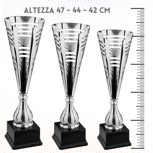 Tris di trofei personalizzati 47 - 44 - 42 cm | Cod. 6.529