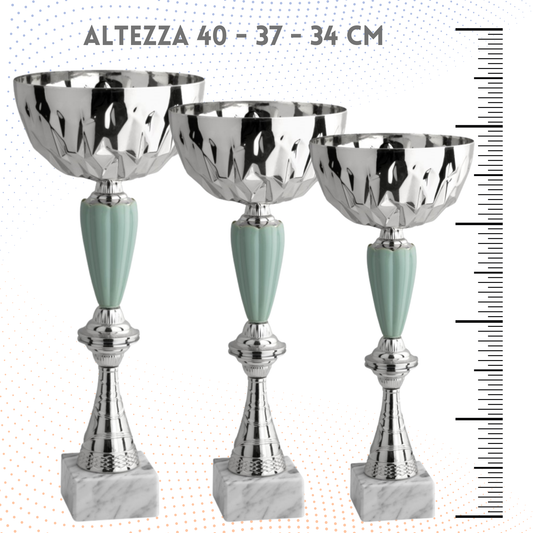 Tris di coppe personalizzate 40 - 37 - 34 cm | Cod. 11.031TS