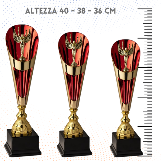Tris di trofei personalizzati 40 - 38 - 36 cm | Cod. 6.489