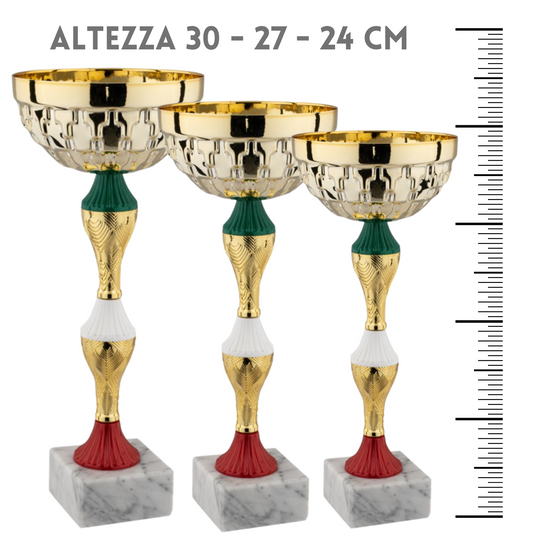 Tris di premiazioni personalizzate 30 - 27 - 24 cm | Cod. 12.941G