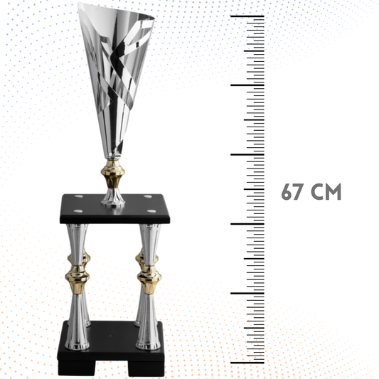 Trofeo in metallo da 67 cm a due piani | Cod. 5.021