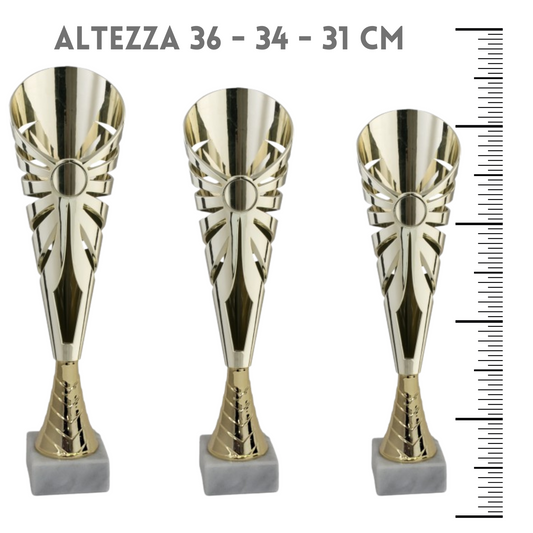 Tris di premiazioni personalizzate 36 - 34 - 31 cm | Cod. 12.969G