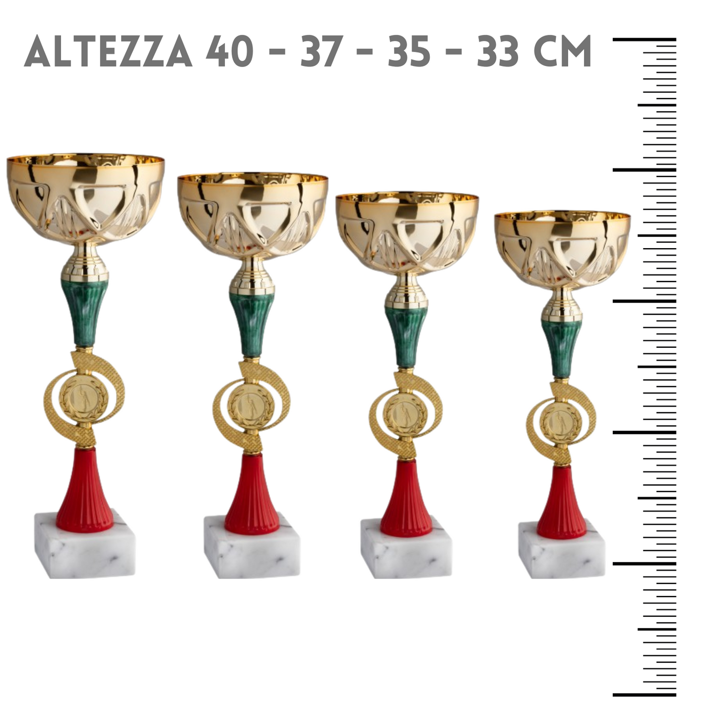 Set 4 premiazioni da 40 - 37 - 35 - 33 cm | Cod. 12.029G