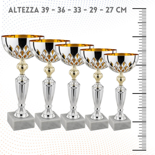 Set di coppe personalizzate 39-36-33-29-27 cm | Cod. 10.029