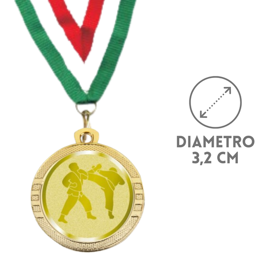 Medaglie Karate in stock personalizzate 32 mm oro | Cod. 23.001.1KA