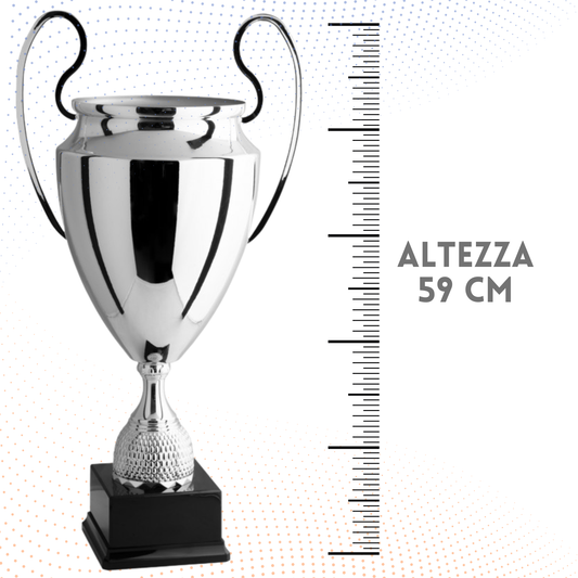 Trofeo con manici 59 cm da 2,6 Kg stile Champions League in metallo | Cod. 1.002