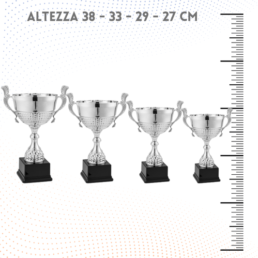 Set 4 Trofei con manici da 38 - 33 - 29 - 27 cm | Cod. 7.509