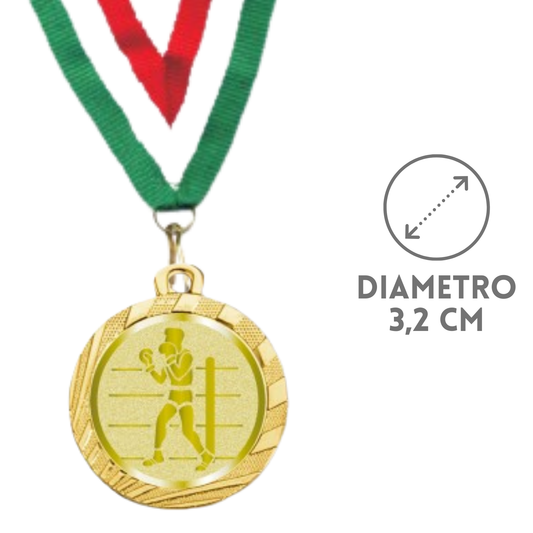Medaglie Pugilato in stock personalizzate 32 mm oro | Cod. 23.001.1XQ