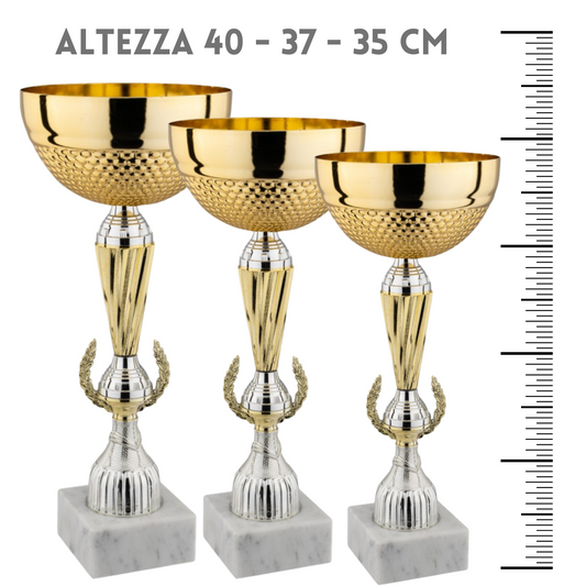 Tris di premiazioni personalizzate 40 - 37 - 35 cm | Cod. 11.509T