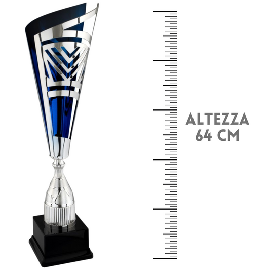 Coppa trofeo bicolore a lavorazione laser 64 cm | Cod. 2.551