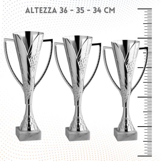 Tris di premiazioni economiche 36 - 35 - 34 cm | Cod. 12.289