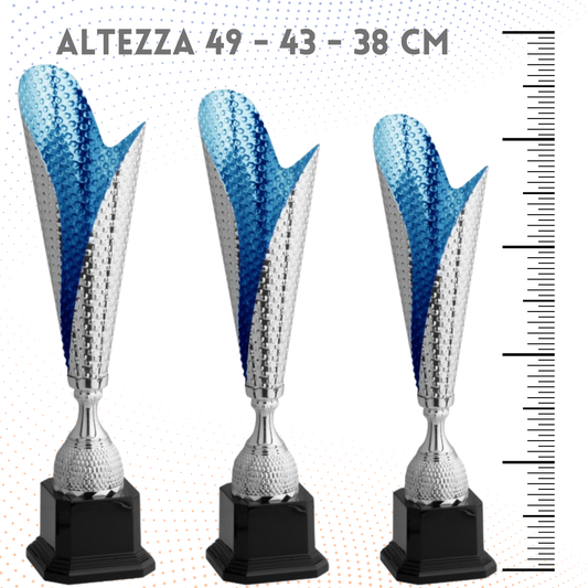 Tris di trofei personalizzati 49 - 43 - 38 cm | Cod. 4.549