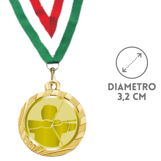 Medaglie Tiro con l' arco in stock personalizzate 32 mm oro | Cod. 23.001.1XA