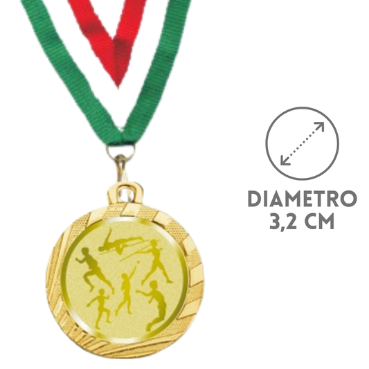 Medaglie Premio Atletica, Corsa e Marcia in stock personalizzate 32 mm oro | Cod. 23.001.1XM