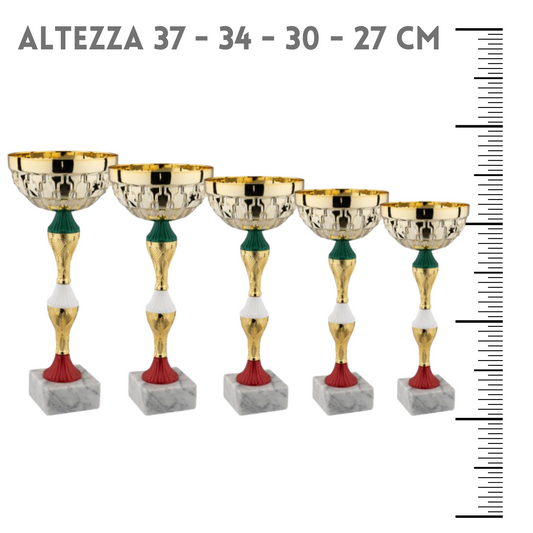Set 5 premiazioni da 37 - 34 - 30 - 27 - 24 cm | Cod. 12.949G