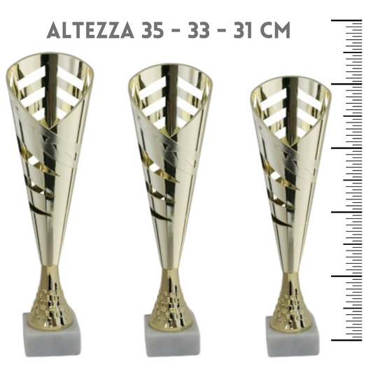 Tris di premiazioni personalizzate 35 - 33 - 31 cm | Cod. 13.199