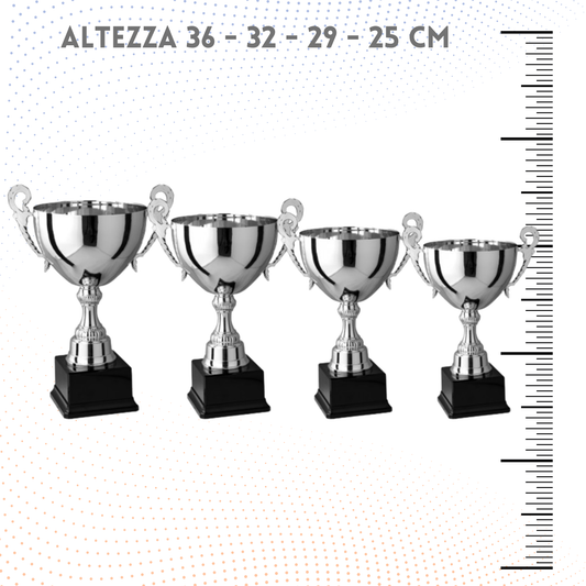 Set 4 Trofei con manici da 36 - 32 - 29 - 25 cm | Cod. 7.269