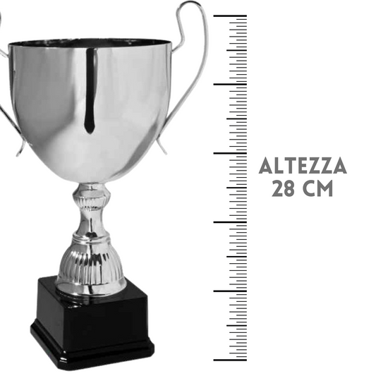 Coppa trofeo da 28 cm in metallo con ampi manici | Cod. 6.314