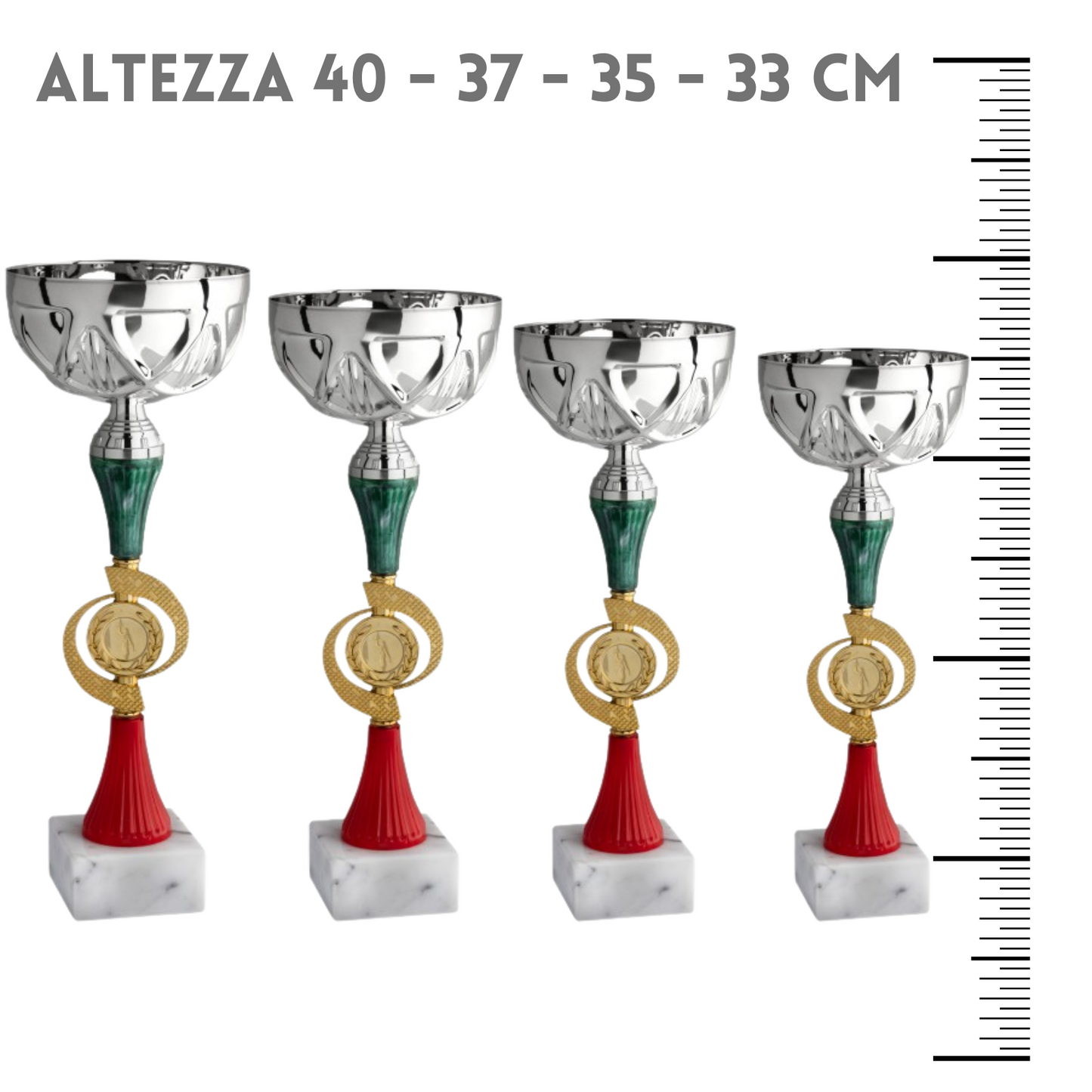 Set 4 premiazioni da 40 - 37 - 35 - 33 cm | Cod. 12.029S