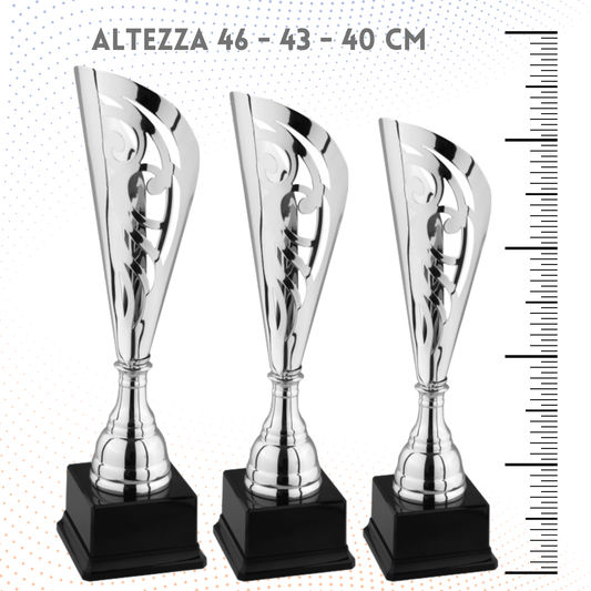 Tris di trofei personalizzati 46 - 43 - 40 cm | Cod. 6.539