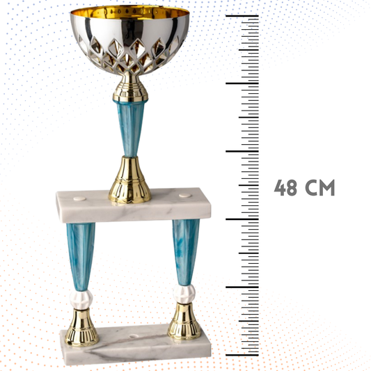 Trofeo in metallo da 48 cm a due piani | Cod. 5.221