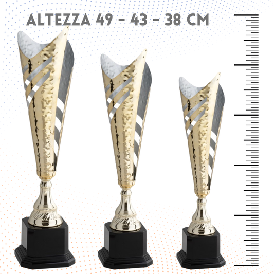 Tris di trofei personalizzati 49 - 43 - 38 cm | Cod. 4.559