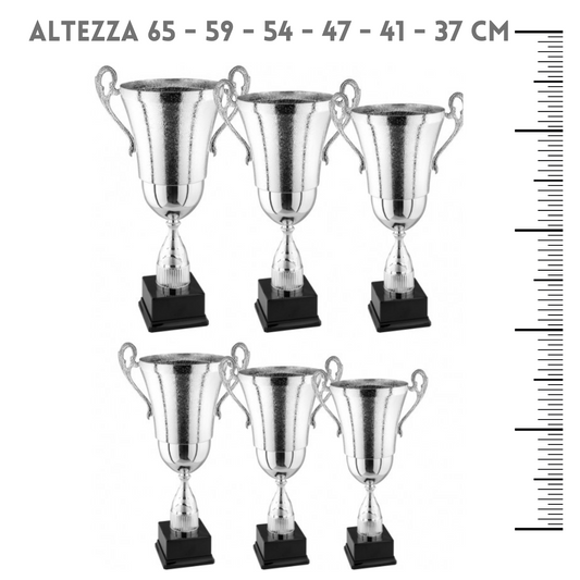 Set 6 premiazioni da 65 a 37 cm in metallo | Cod. 2.149