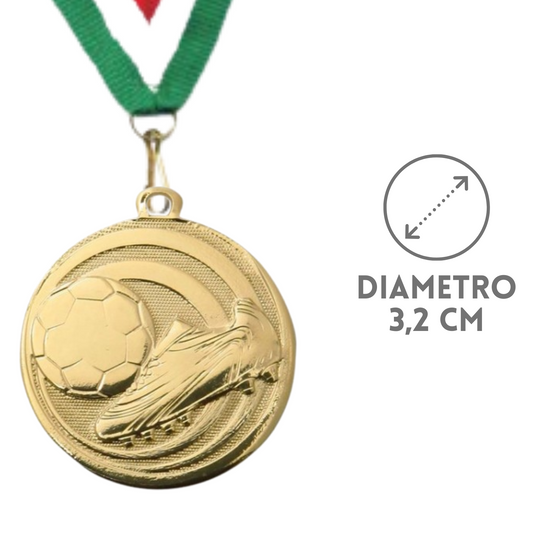 Medaglie calcio in stock personalizzate 32 mm oro Cod. 23.002.48G