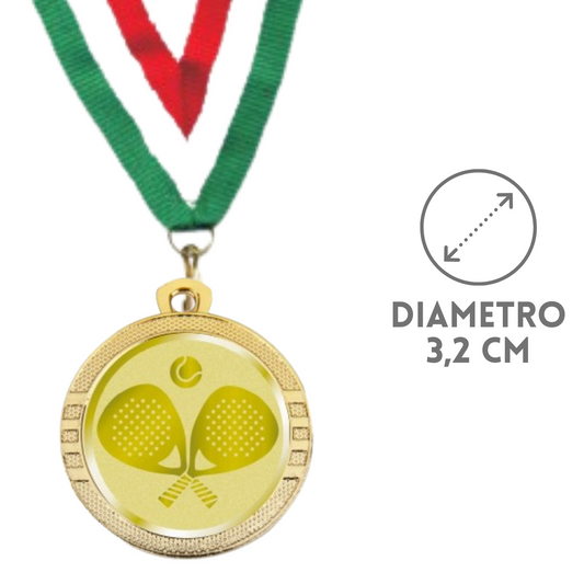 Medaglie Padel in stock personalizzate 32 mm oro | Cod. 23.001.1PA